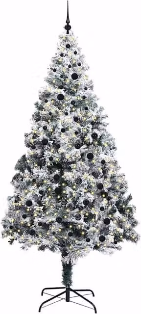 Berkfield Home Green Artificial Christmas Tree with 300 LEDs and Stand, Height: 240 cm