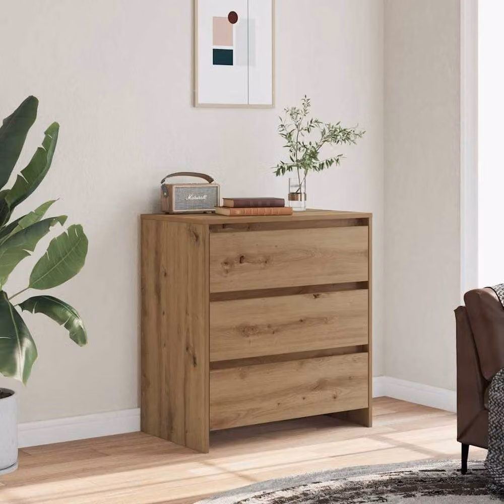 Berkfield Home Artisan Oak Sideboard in Brown, W/D/H: 70 x 41 x 75 cm – 2