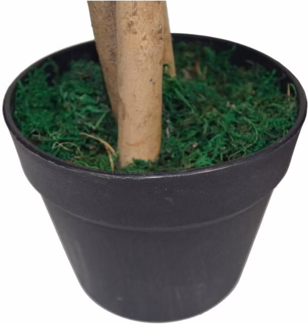 Dyzi 120 cm Artificial Mango Tree with Black Metal Planter, Green