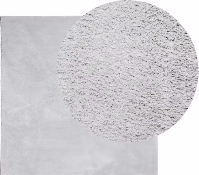 Berkfield Home HUARTE Grey Short Pile Washable Soft Rug, W/D/H: 240 x 240 x 1 cm