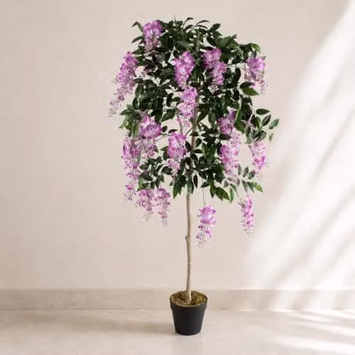Leaf Design UK Luxury Pink and Black Freestanding Artificial Flowering Tree – 1