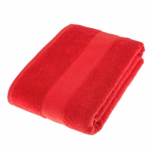 Homescapes Red Turkish Cotton Bath Sheet, 500 GSM, Fluffy and Quick-Drying – 1