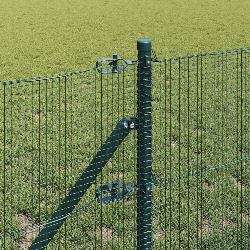 Berkfield Home Green Steel Welded Wire Fence with 13 Posts, 0.8 x 100 m – 3