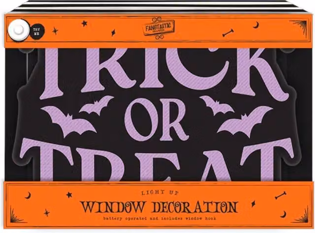 Garden Greatness Spooky Trick Or Treat Window Decoration in Black and Multicolour