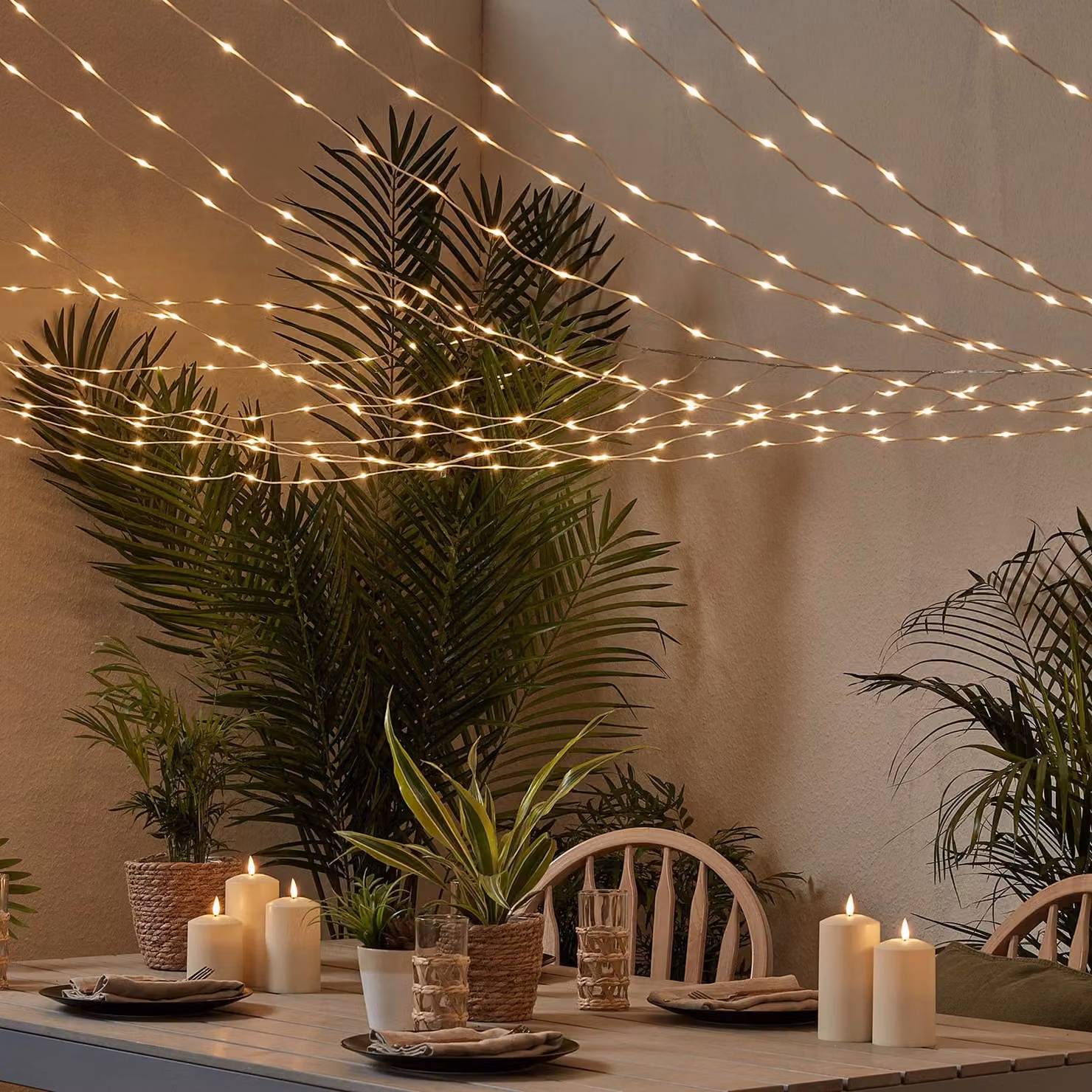 Lights4fun Dual Colour LED Connectable Canopy Light and Waterproof LED TruGlow Candle Bundle in White