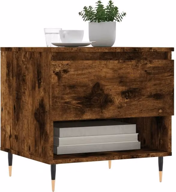 Berkfield Home Modern Nested Coffee Tables, 2 Piece Set, Smoked Oak Brown, W/D/H: 50 x 46 x 50 cm