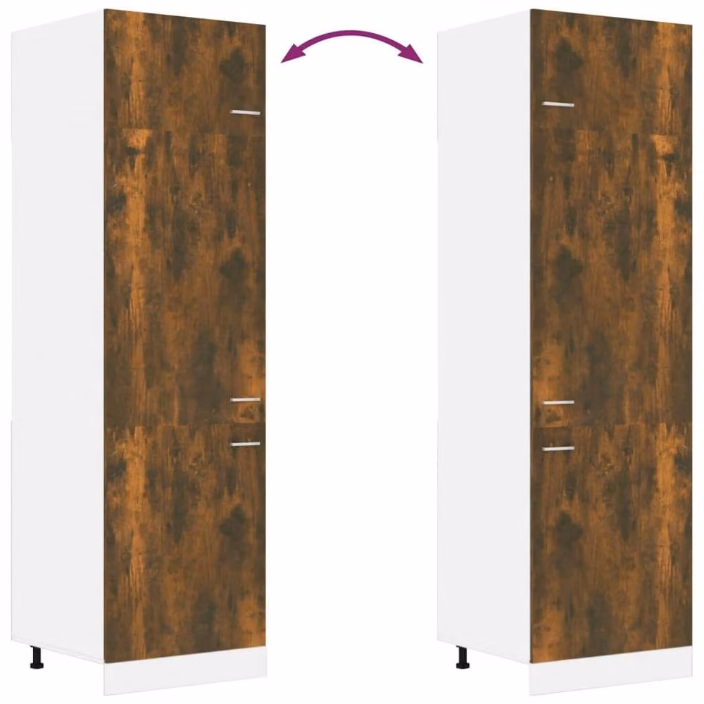 Berkfield Home Smoked Oak Refrigerator Cabinet in Brown, W/D/H: 60 x 57 x 207 cm – 3