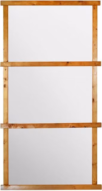 MirrorOutlet The Trellis Garden Hanging Geometric Mirror in Orange and Brown, H 92 cm