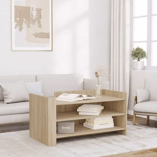 Berkfield Home Sonoma Oak Coffee Table in Brown, W/D/H: 100 x 50 x 50 cm – 1