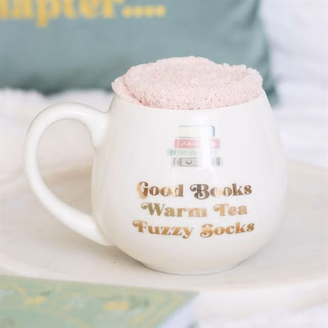 KDMK Good Books Socks and Mug Gift Set in White