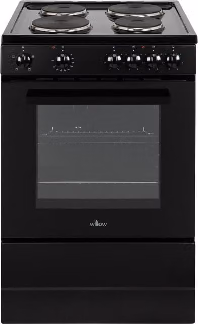 Willow 68L Freestanding Single Cavity Electric Cooker with Solid Plate, Black