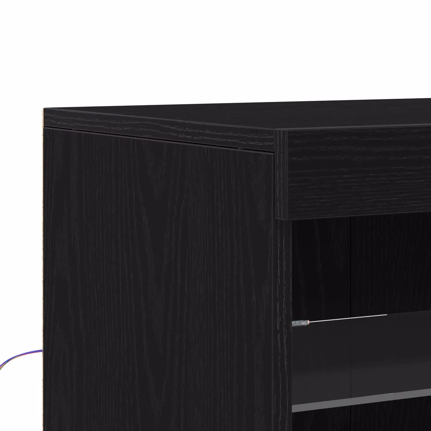 Berkfield Home Black Oak Sideboard with Integrated LED Lighting W/D/H: 5 x 37 x 100 cm – 4