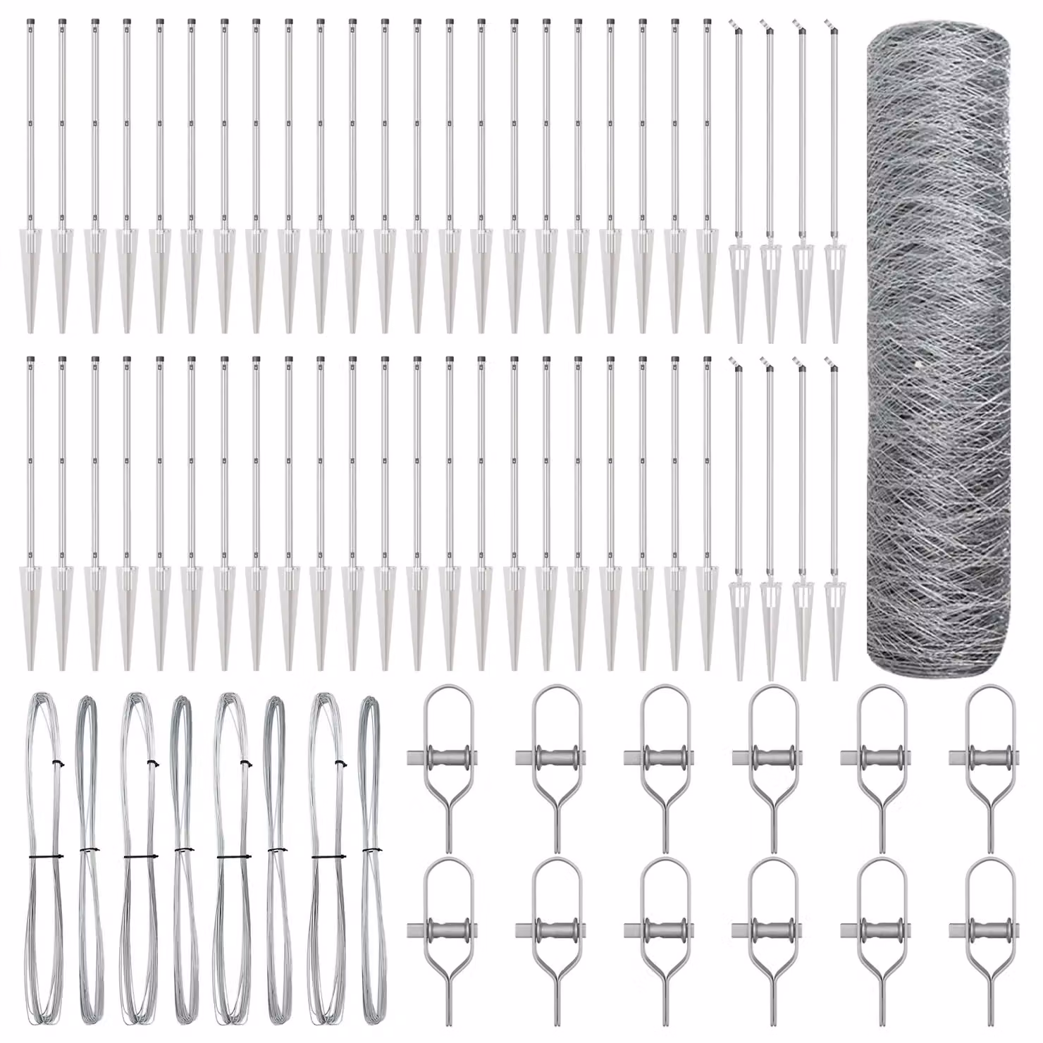 Berkfield Home Hexagon Wire Mesh Fence, Galvanised Steel, Silver/Grey, W/H: 0.4 x 100 m – 2