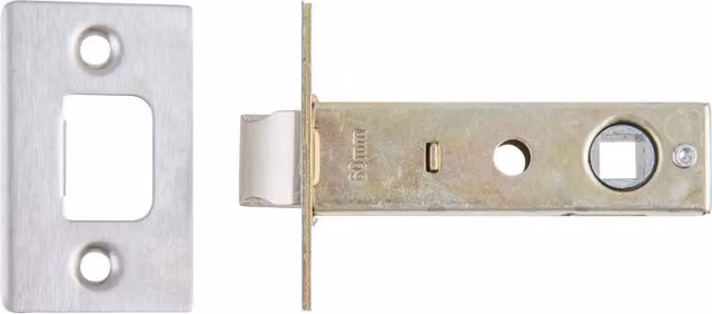 Hiatt Tubular Bolt Through Latch in Brushed Silver