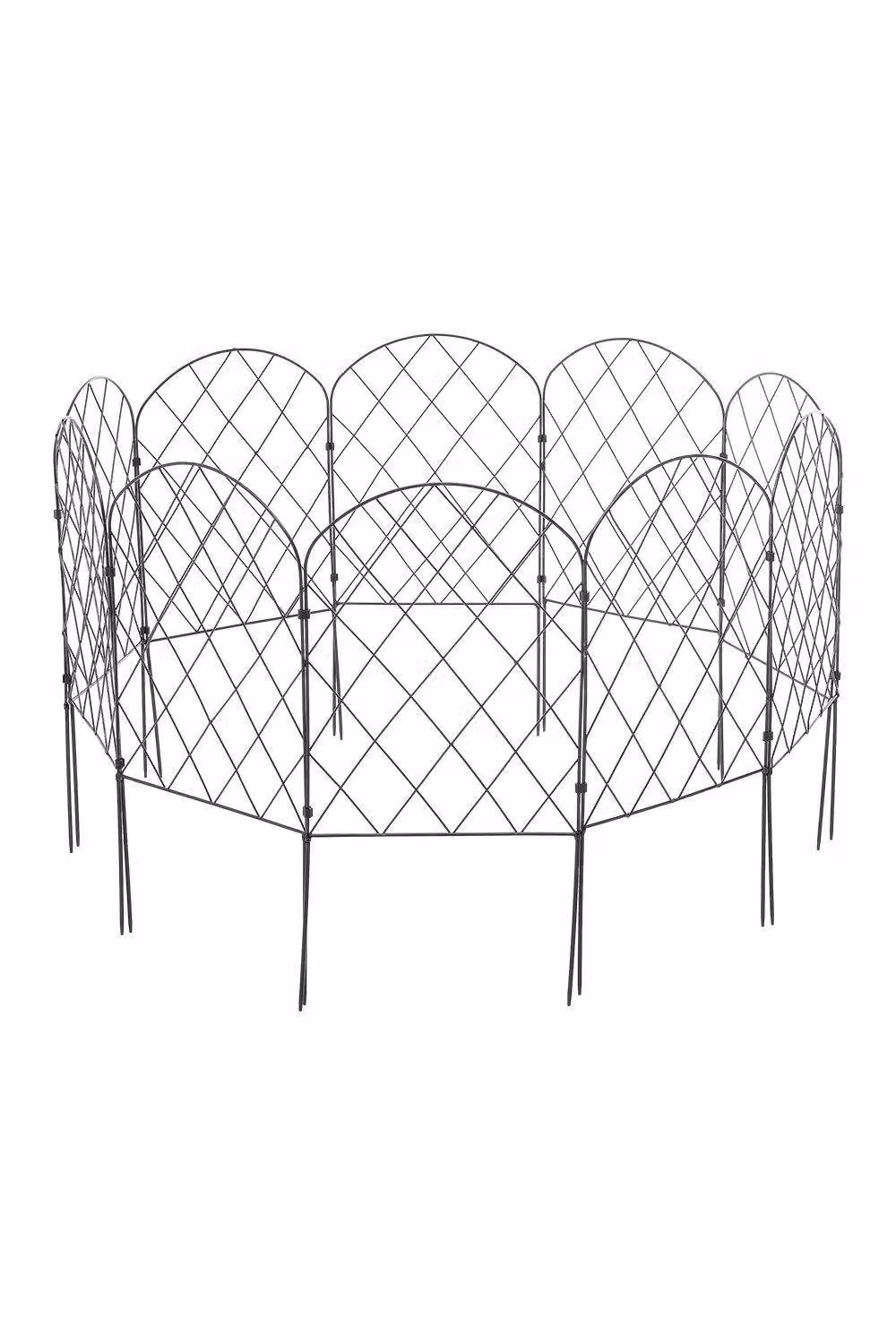 H&O Direct 10-Piece Arched Top Metal Garden Fence in Black – 2