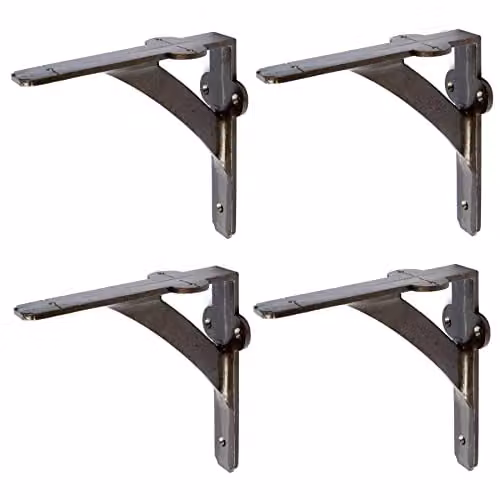 Hammer and Tongs Matt Grey Iron Wall Mounted Shelf Brackets, Pack of 4