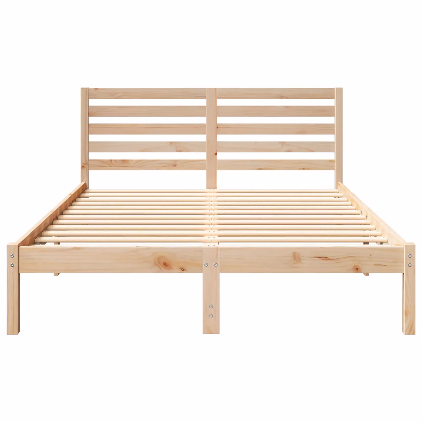 Berkfield Home Solid Pine Wood Bed Frame with Headboard, Brown, W/D/H: 120 x 190 x 80.5 cm – 2