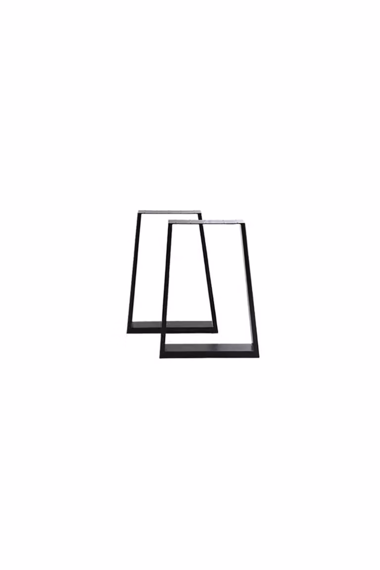 Living and Home Set of 2 Industrial Steel Furniture Legs in Black, W/D/H: 7 x 29.5 x 40 cm