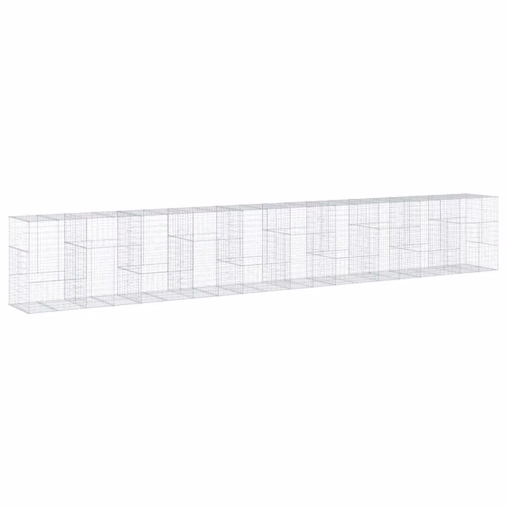 Berkfield Home Silver Galvanised Steel Gabion Basket with Cover, W/D/H: 1000 x 100 x 150 cm – 2