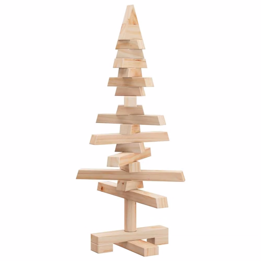 Berkfield Home Beautiful Minimalist Wooden Tabletop Christmas Tree in Beige, H 60 cm x W 30 cm x D 30 cm – 3