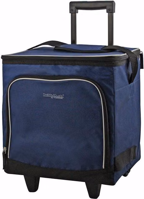 ThermoCafe Wheeled Cool Bag 28L in Blue and Multicolour