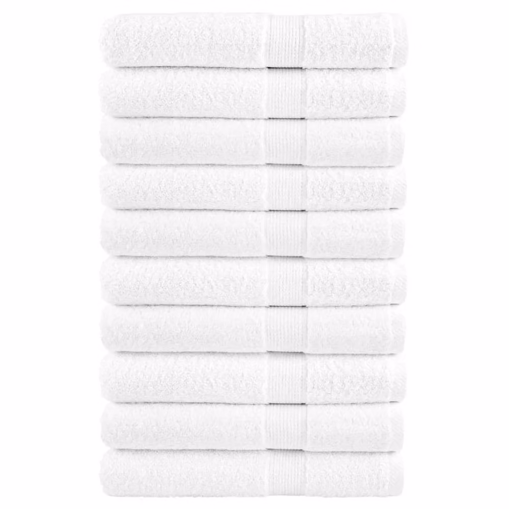 Berkfield Home SOLUND Premium Cotton Terry Towels, White, 10 Pack, W: 100 cm, L: 200 cm, 600gsm – 2