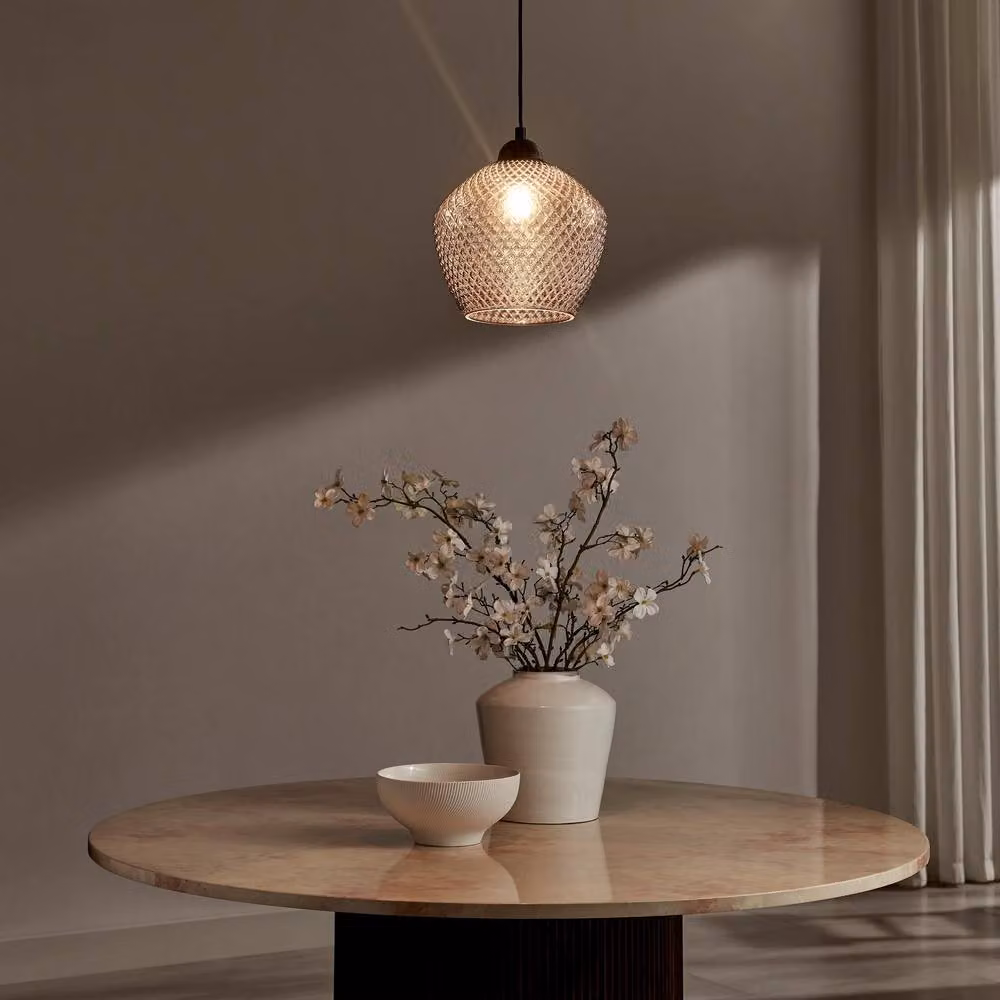 FurnitureboxUK Abigail Smoky Grey Glass Pendant Ceiling Light – 2