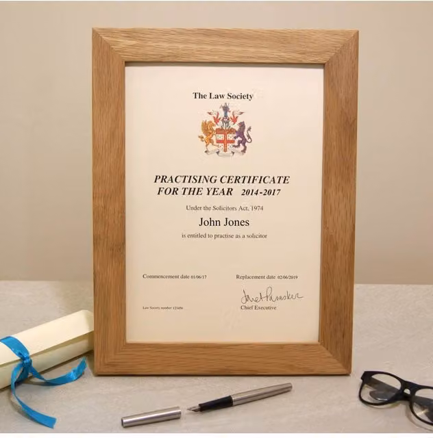 MijMoj Design Solid Oak A4 Certificate or Picture Frame in Light Oak Brown, W/H: 35.0 x 26.5 cm – 1