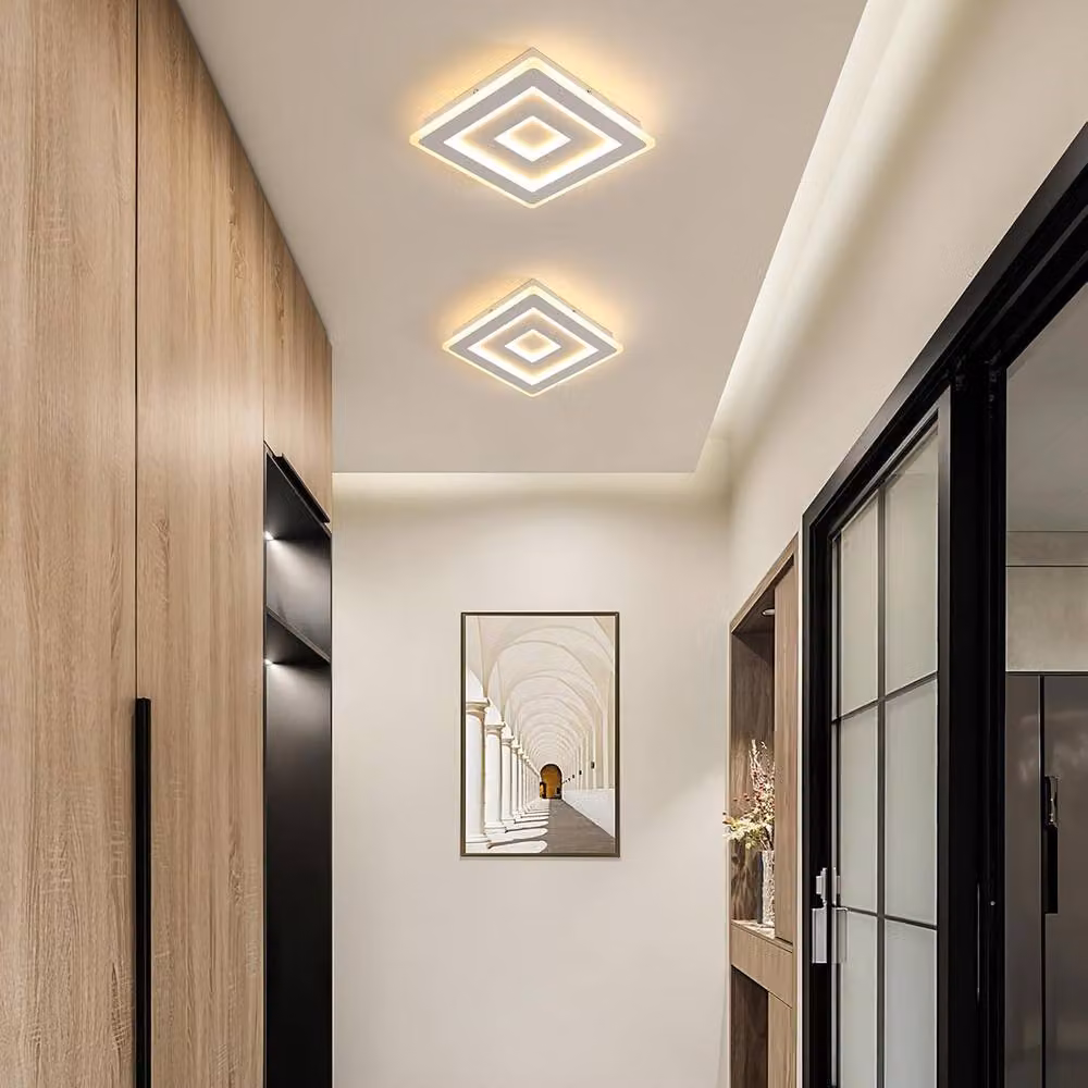 Goeco Modern Square LED Ceiling Light, White, 36 W, 3000 K, Diameter: 28 cm – 2