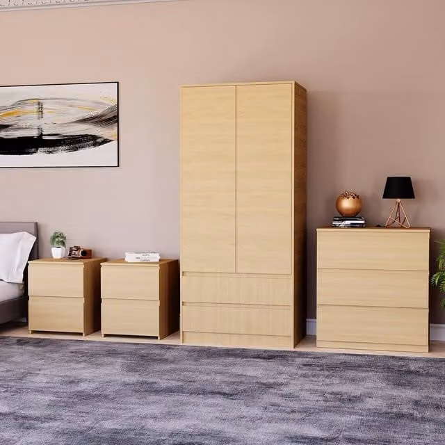 Vida Designs Modern Brown 4 Piece Bedroom Set