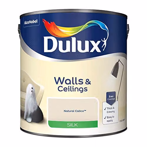 Dulux Silk Emulsion Paint for Walls and Ceilings, Beige, 2.5 l – 2