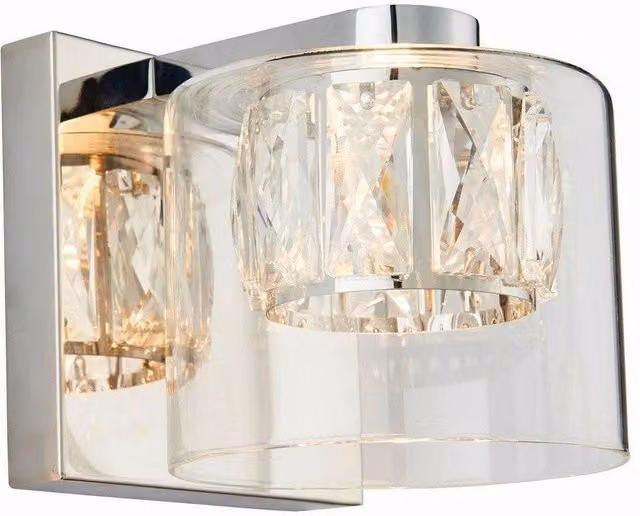 Netlighting Verina Single Light Wall Lamp in Chrome with Clear Glass and G9 Socket
