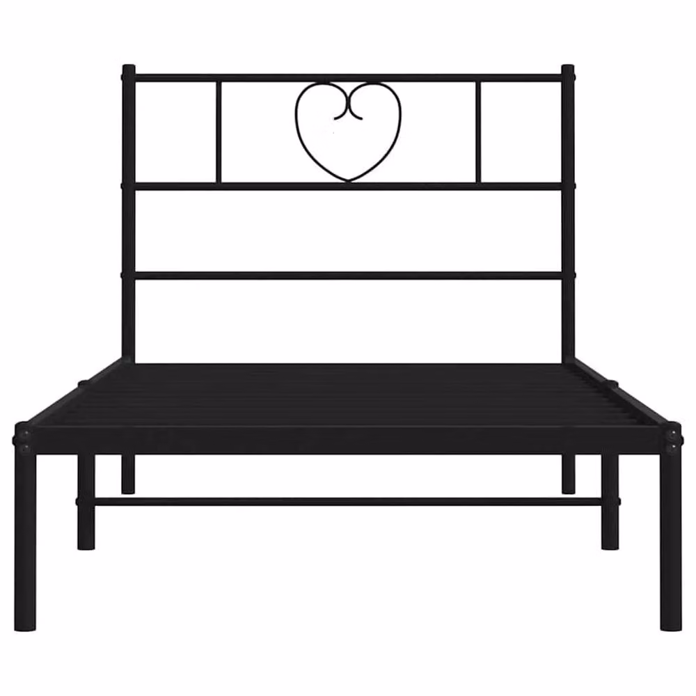 Berkfield Home Metal Bed Frame with Headboard, Black, W/D/H: 100 x 200 x 90 cm – 3