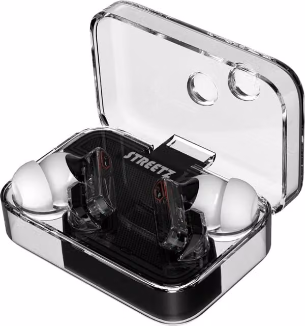 Streetz T250 ENC True Wireless Bluetooth Earbuds in Transparent Black