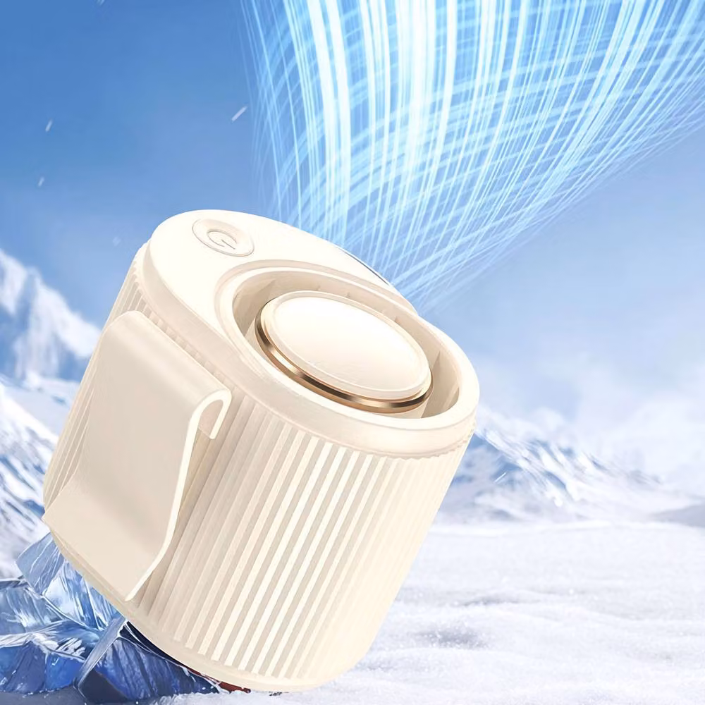 Lovii Portable Waist Clip Fan, USB Rechargeable Mini Cooling Fan in Beige – 3