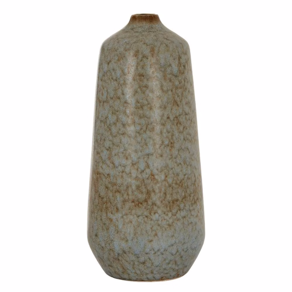 Wyld Haus Kala Rustic Ceramic Tabletop Bottle Vase in Grey, Brown and Blue, H 47.0 cm x W 21.0 cm x D 21.0 cm – 2