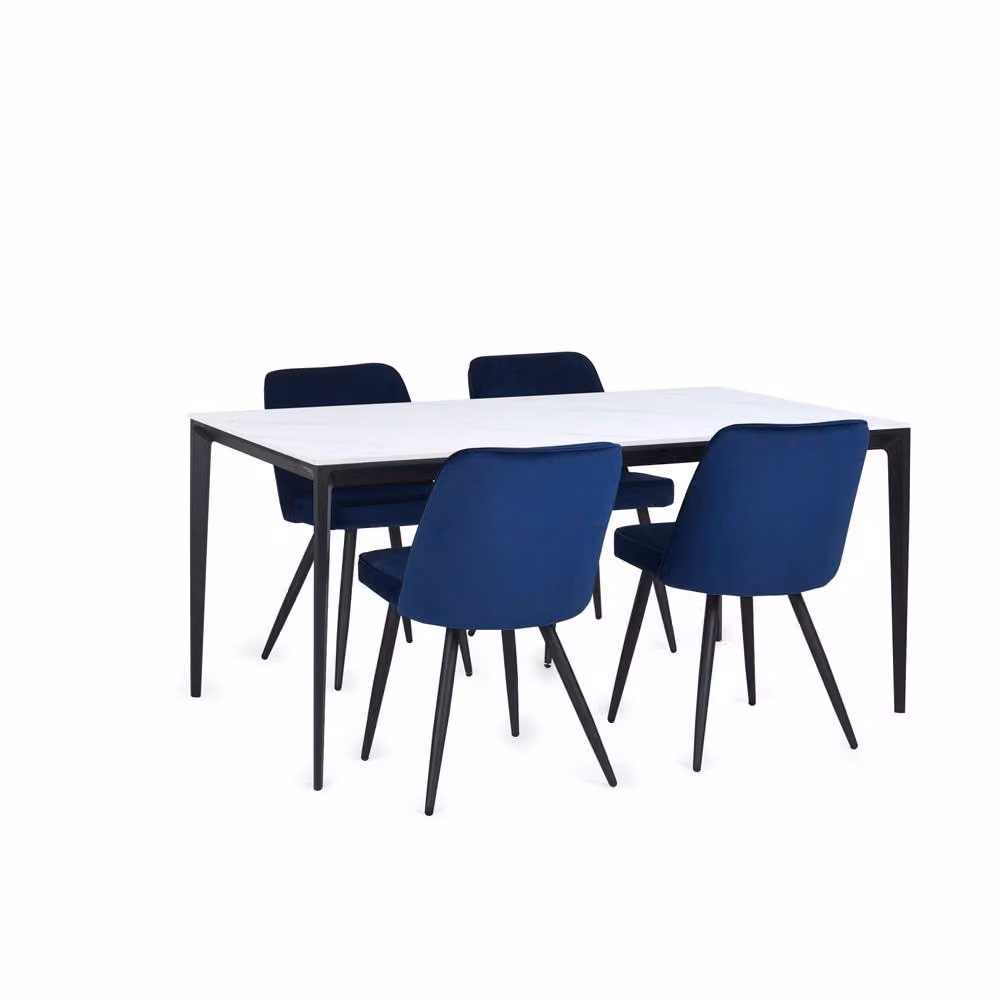 Cheshire Premium Marbella Rectangular Stone Top Dining Table with White Marble Top in White – 2