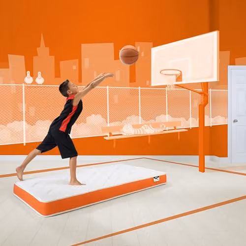 Jay-Be Simply Kids Bonell Spring Mattress, 3ft Single, White and Orange, W/D/H: 90 x 190 x 16 cm – 2