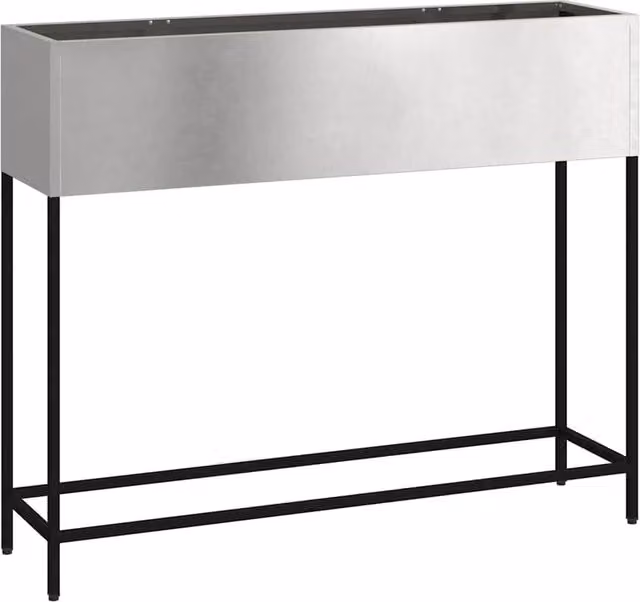 Berkfield Home Raised Garden Planter in Silver Stainless Steel, W/D/H: 100 x 26 x 82 cm – 1