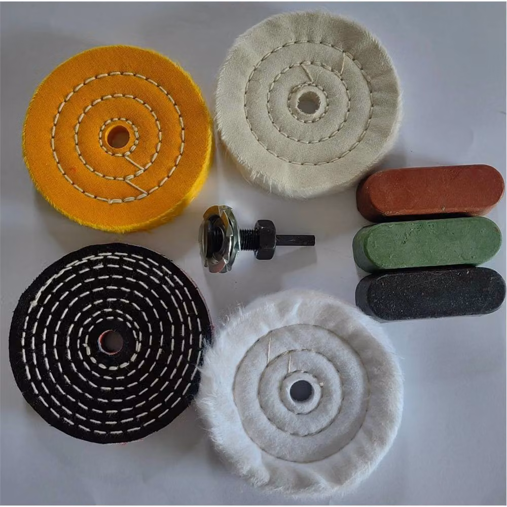 Nordara 8-Piece Multicolour Spiral Stitched Cotton Buffing and Polishing Wheel Mop Kit, Diameter: 520 mm – 3
