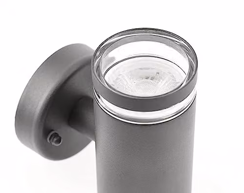 CGC Lighting Modern Cylinder Outdoor Wall Light, Up and Down Mounted, Grey Aluminium, GU10 – 3