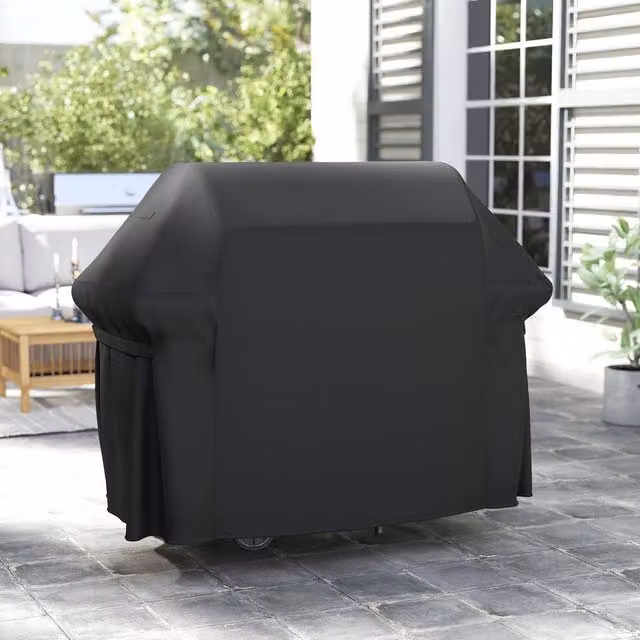 Costway Heavy Duty Waterproof PVC Gas Grill Cover with Dual Handles, Black, W/D/H: 132 x 100 x 66 cm – 1