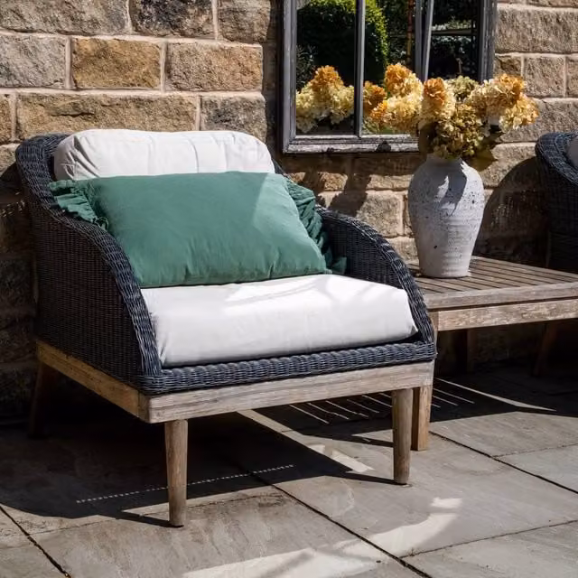 Madison & Mayfair Green Rectangular Plain Cushion, W: 60 cm x H: 40 cm