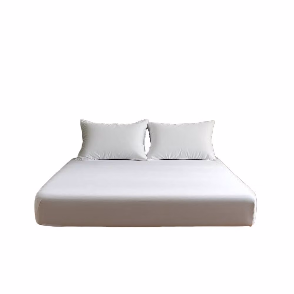 Snug City King Size 400TC Mako Sateen Cotton Fitted Sheet in White, 180 x 200 cm with 40 cm Extra Deep Skirt – 2