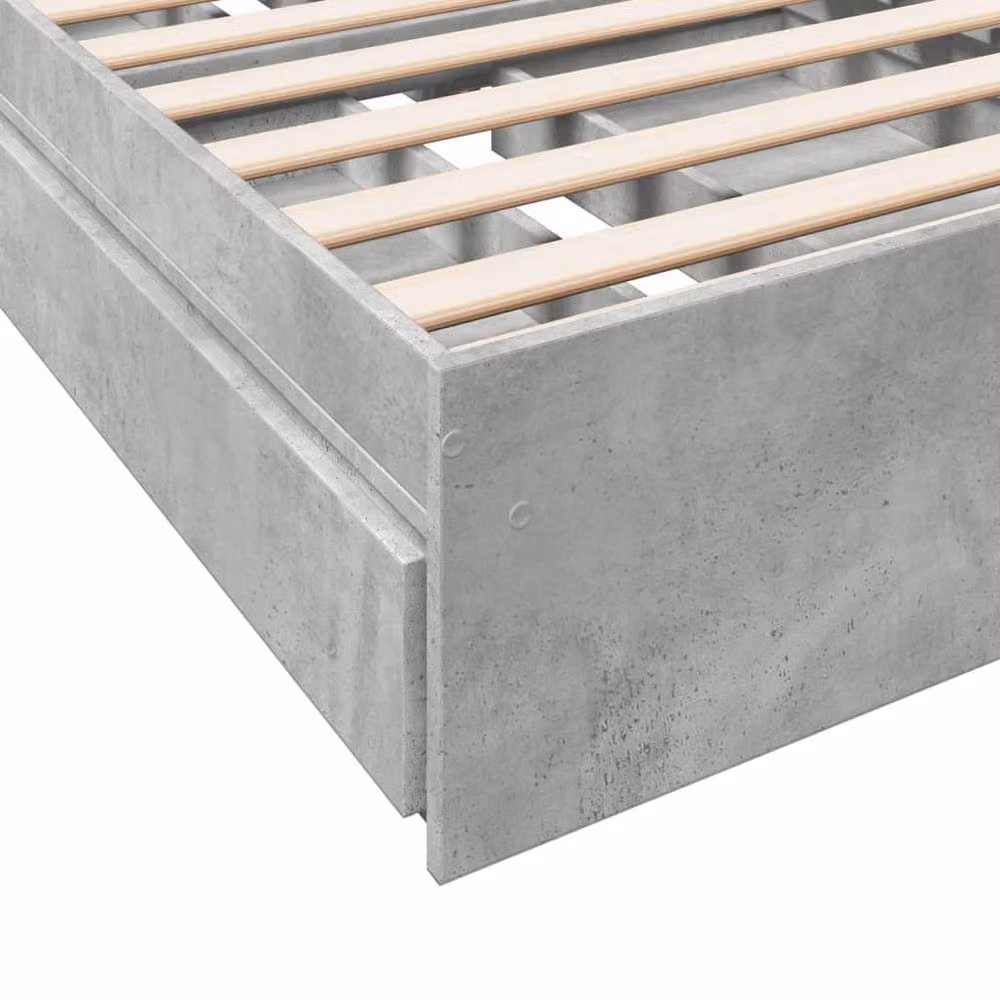 Berkfield Home Single Bed Frame with Drawers, Concrete Grey, W/D/H: 90 x 190 cm – 3