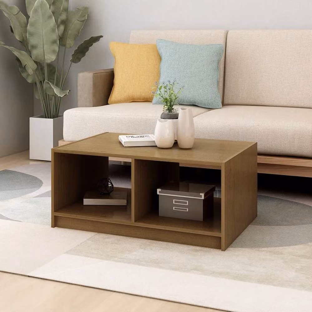 Berkfield Home Modern Rectangular Coffee Table in Honey Brown Solid Pinewood, W: 75 cm, D: 50 cm, H: 33.5 cm – 2