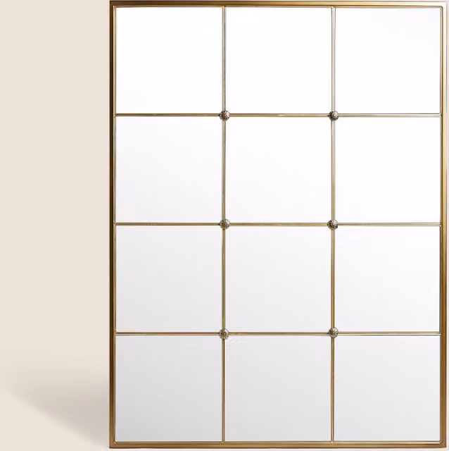 M&S Eliza Large Rectangular Window Wall Mirror in Gold