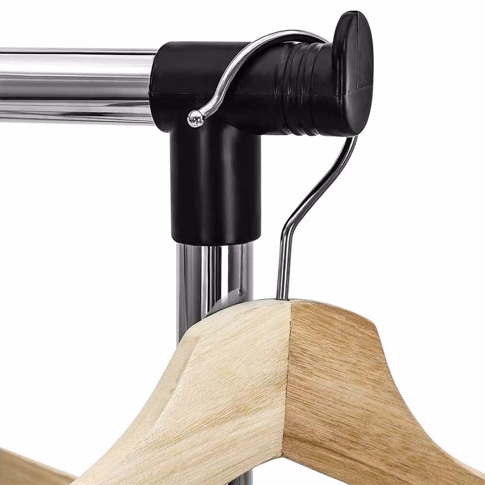 NESTLUNE Adjustable Mobile Clothes Garment Hanging Rail Rack in Matt Black – 2