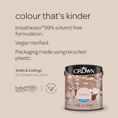 Crown Wheatgrass Walls and Ceilings Mid Sheen Emulsion, 2.5 l – 2