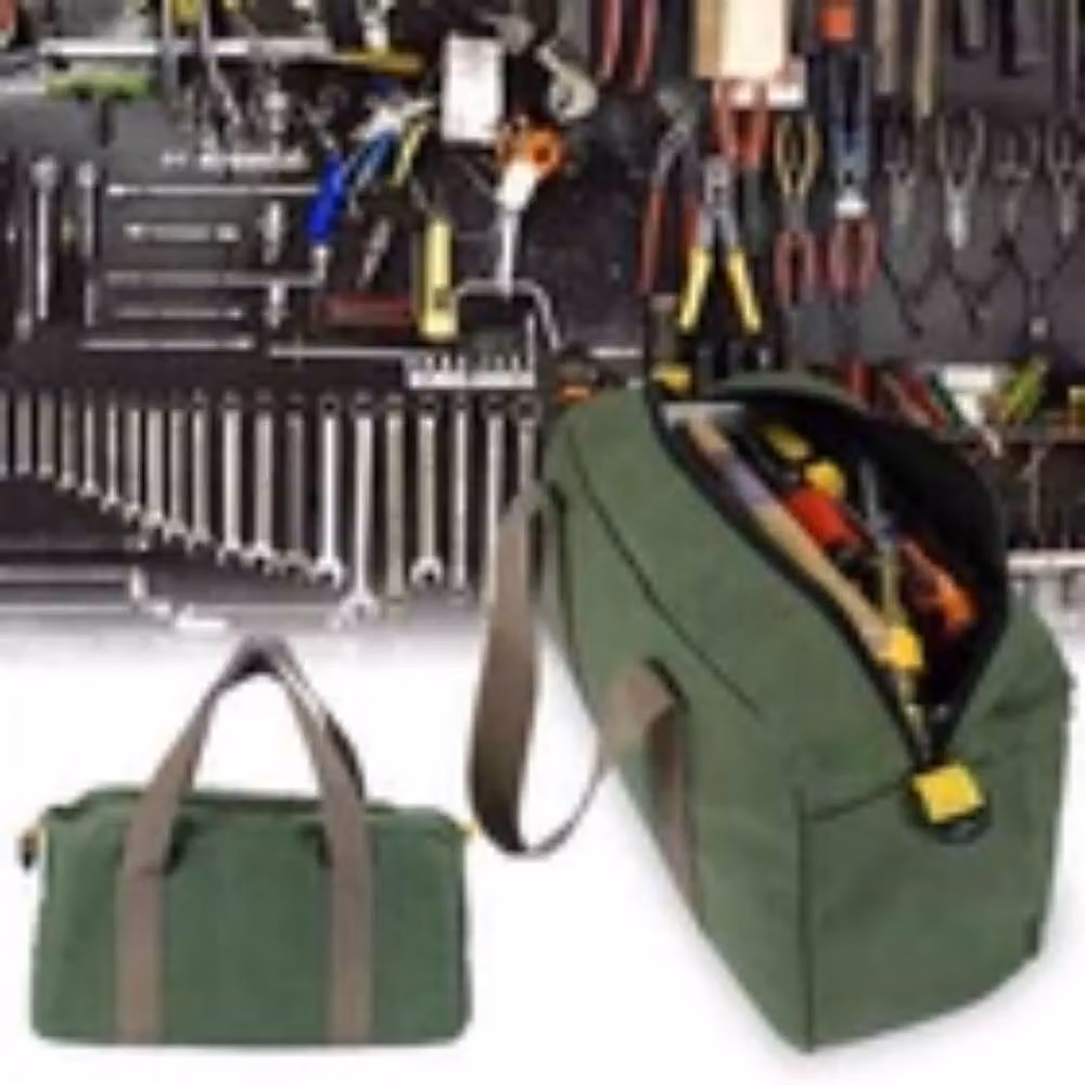 Havendro Heavy Duty Canvas Tool Storage Bag with Strap, Green, W/D/H: 40.64 x 22 x 22 cm – 2